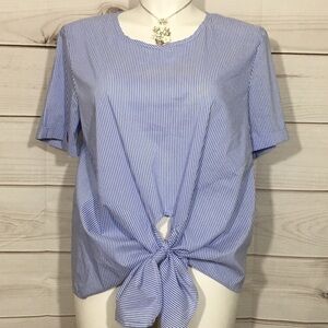 NWT Grand & Greene Blue & White Striped Top